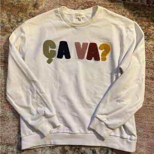 Bohme Graphic Sweatshirt in White with Textured Lettering